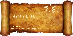 Tóth Erik névjegykártya